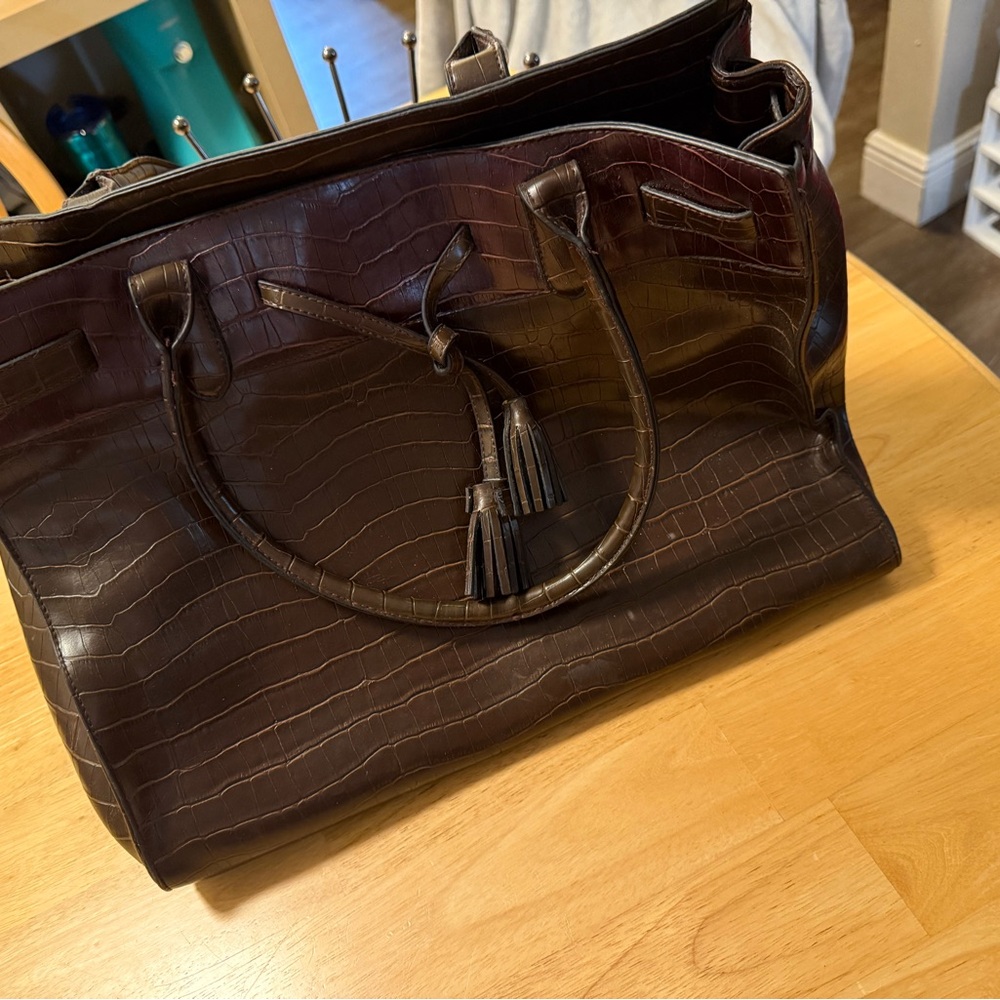 Crocodile style large purse/ travel bag